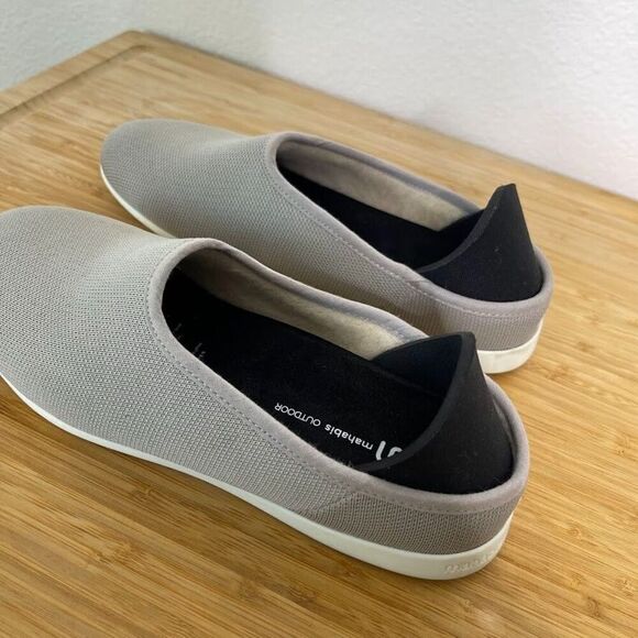Mahabis Summer Slippers 7.5 Gray Slip On Wool Lining Comfort Minimal House Mules - Picture 4 of 11